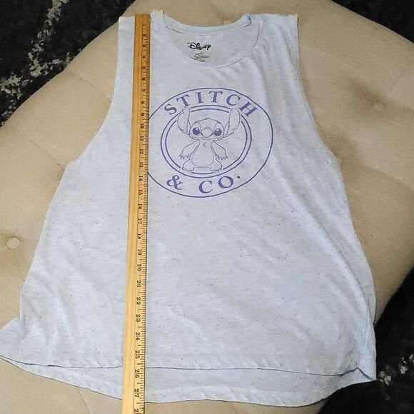 Disney Girl Tank Top Blue Polka Dots Multi Color Stitch Character Size XL 15-16 - Picture 9 of 10